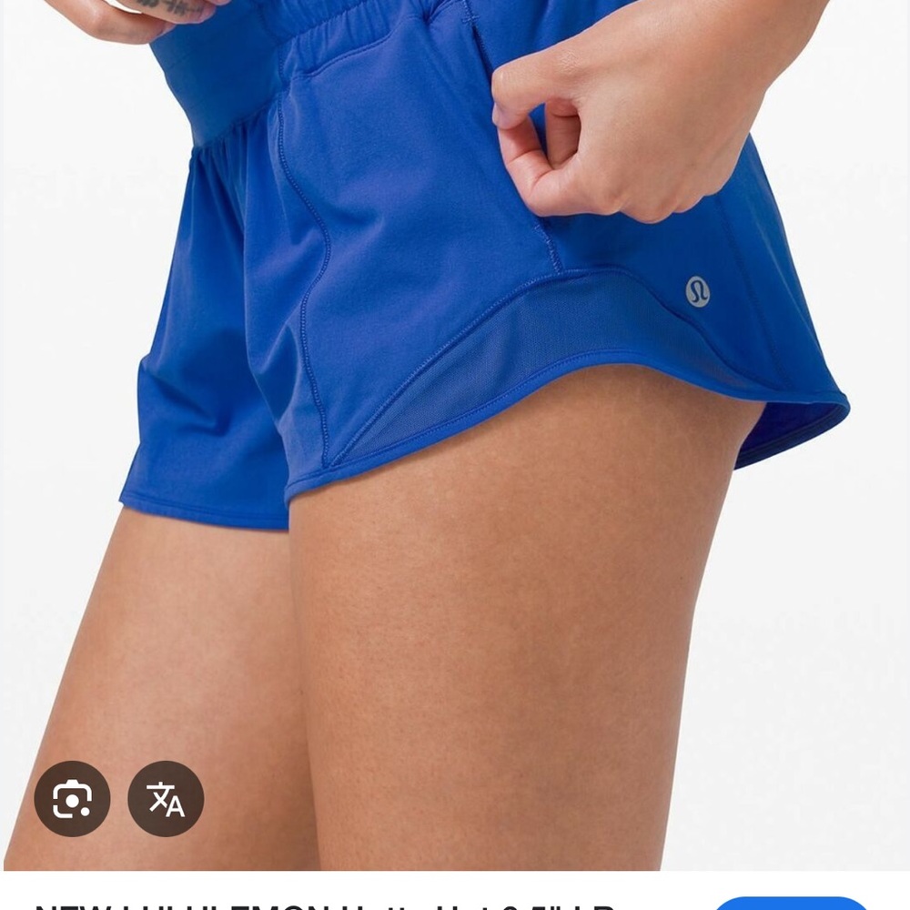 lululemon athletica hotty hot shorts size 8 - blue